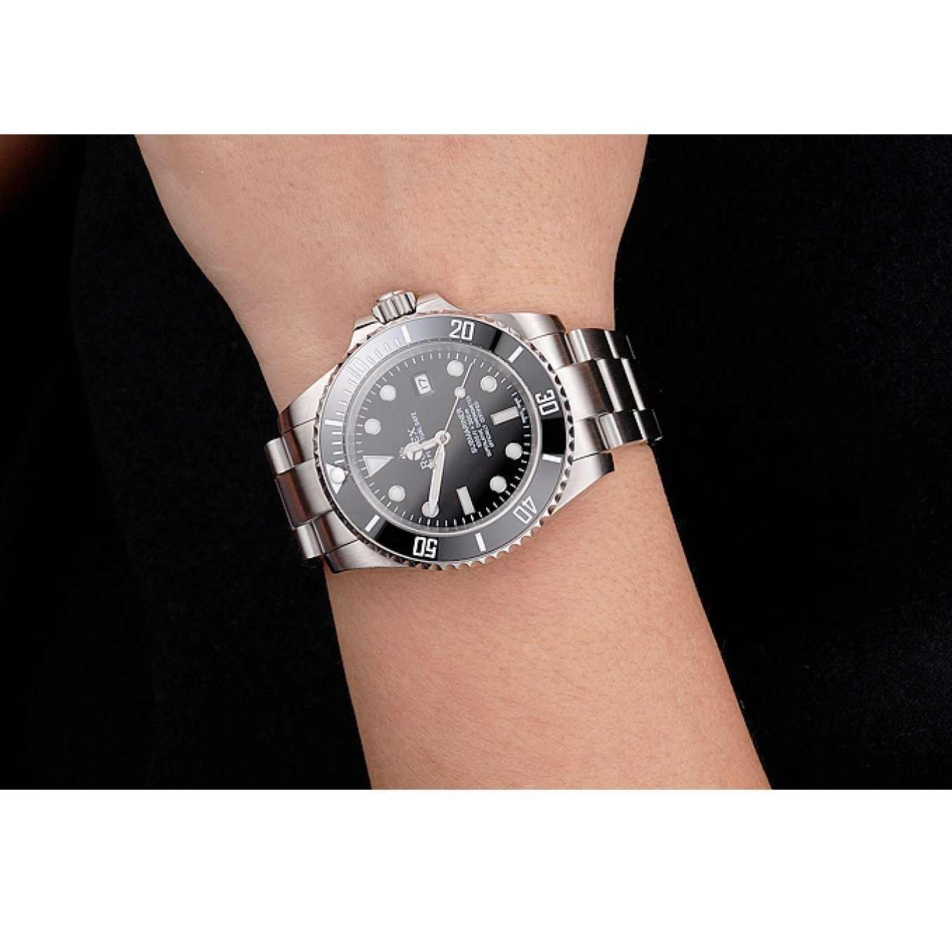 Rolex copies cheap Small Rolex Date Swiss Black Steel Stainless Bezel Bracelet And And Submariner Case Dial 0523